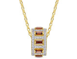 1.68 Carat (ctw) Garnet Pendant Necklace in Yellow Plated Sterling Silver with Chain